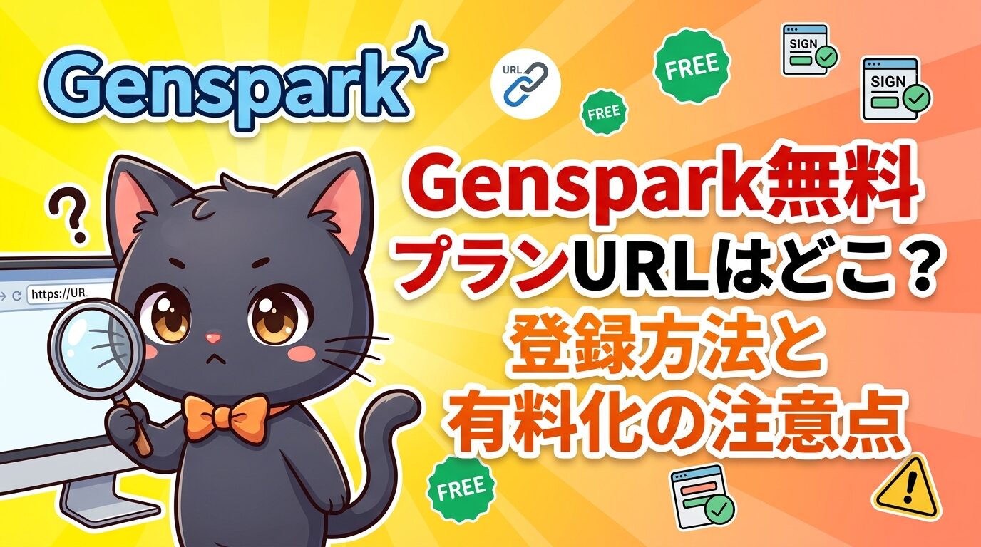 Genspark無料プランURLはどこ？登録方法と有料化の注意点