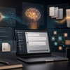 Premium AI model access concept with document analysis and coding panels