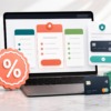 Abstract AI subscription checkout and discount concept