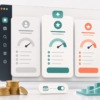 Abstract SaaS pricing comparison dashboard for AI subscription plans