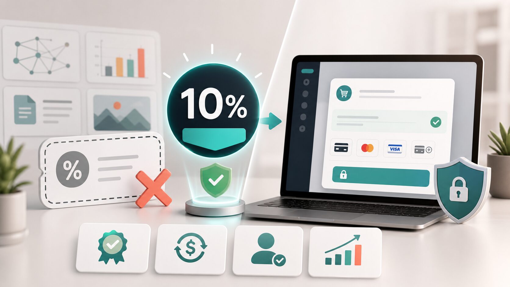 Official partner checkout and automatic discount concept for an AI subscription