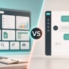 Abstract comparison between a broad AI workspace and a focused chat assistant