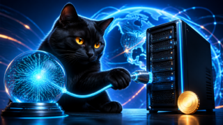 AIコアとWebサーバーを接続する黒猫